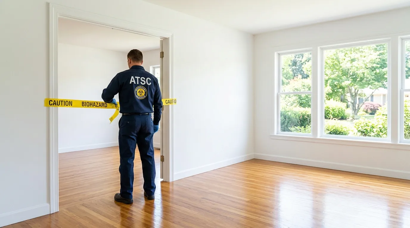 Certified biohazard cleanup crew performing Decomposition Cleanup in Baldwin Park